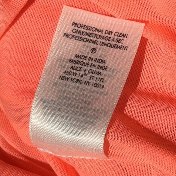 Alice + Olivia Dress Cara Sequin Mesh Cut Out Coral Sleeveless Size 6 NWT - Picture 11 of 12